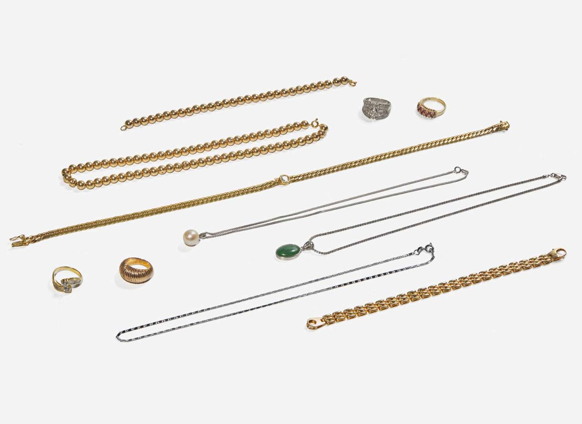 A Miscellaneous Collection of Gold and Gemstone Jewelry