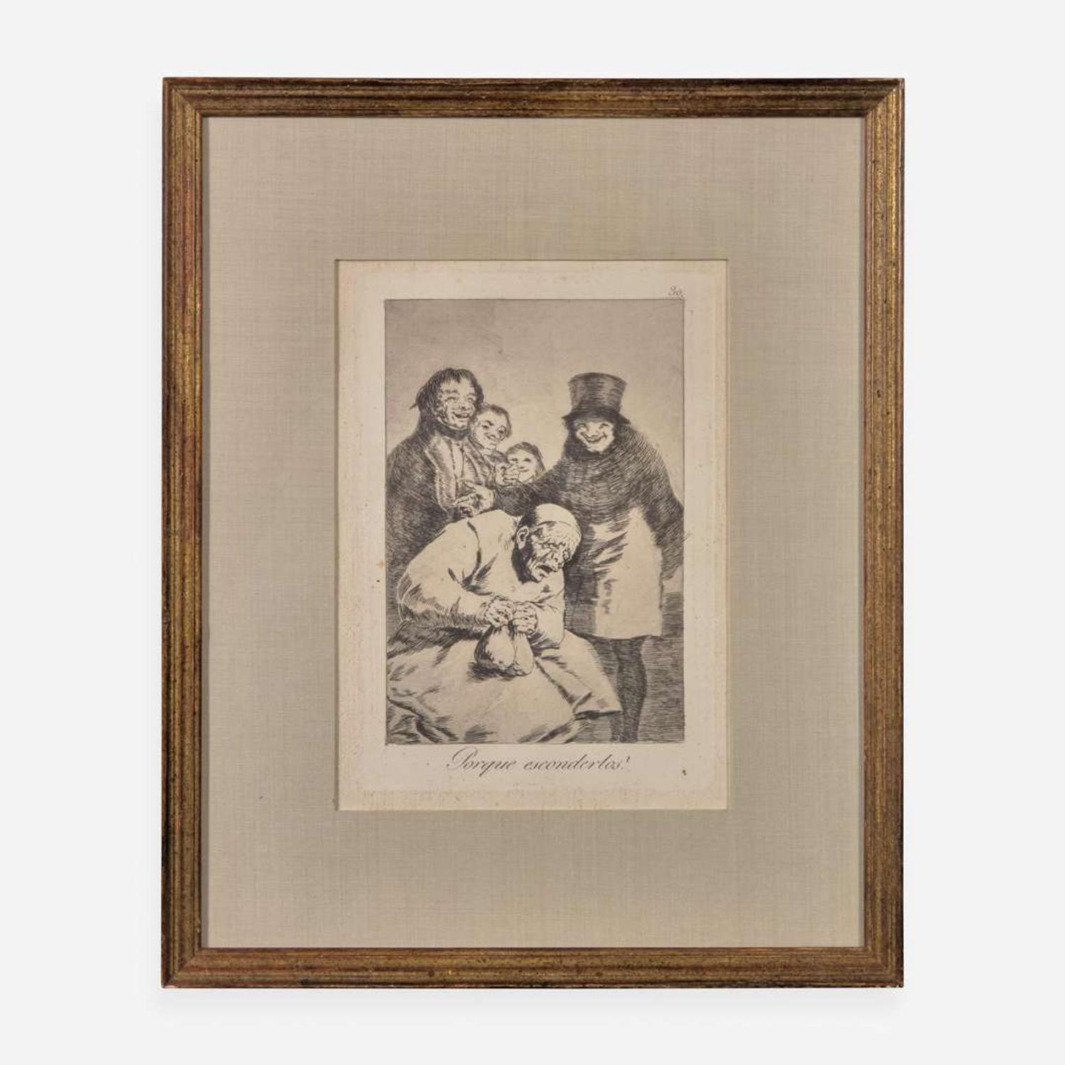 Francisco Goya (Spanish, 1746–1828) Porque Esconderlos from 'Los Caprichos' (Plate 30); together with three Companion Pieces from 'Los Caprichos'