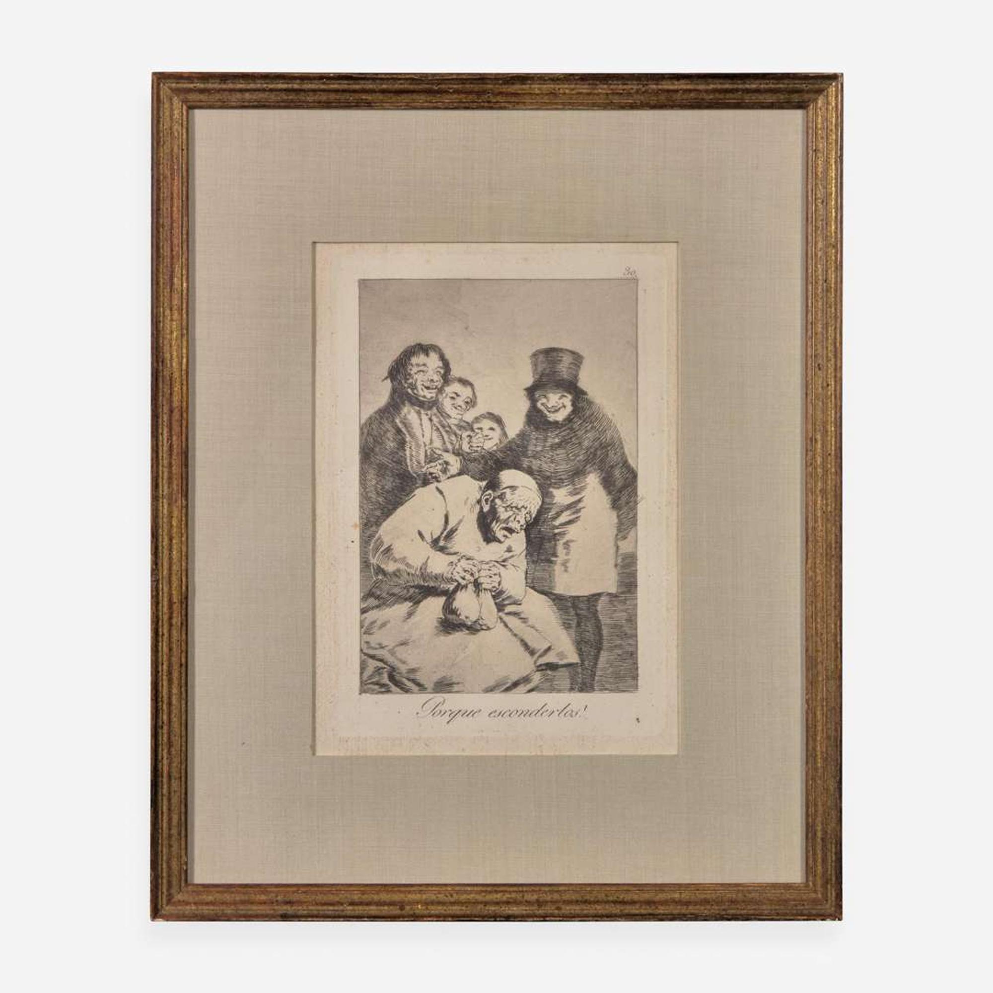 Francisco Goya (Spanish, 1746–1828) Porque Esconderlos from 'Los Caprichos' (Plate 30); together with three Companion Pieces from 'Los Caprichos'