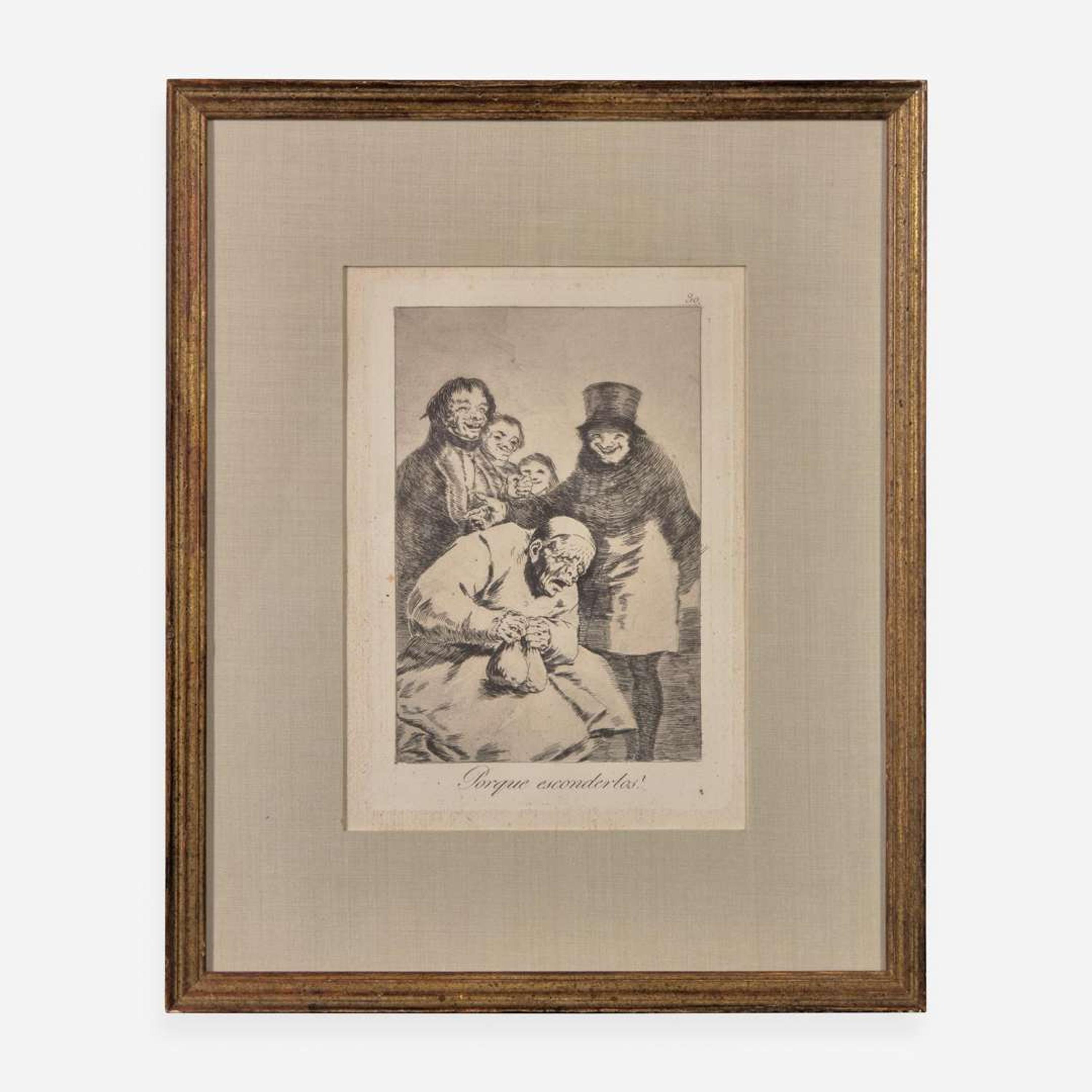 Francisco Goya (Spanish, 1746–1828) Porque Esconderlos from 'Los Caprichos' (Plate 30); together with three Companion Pieces from 'Los Caprichos'