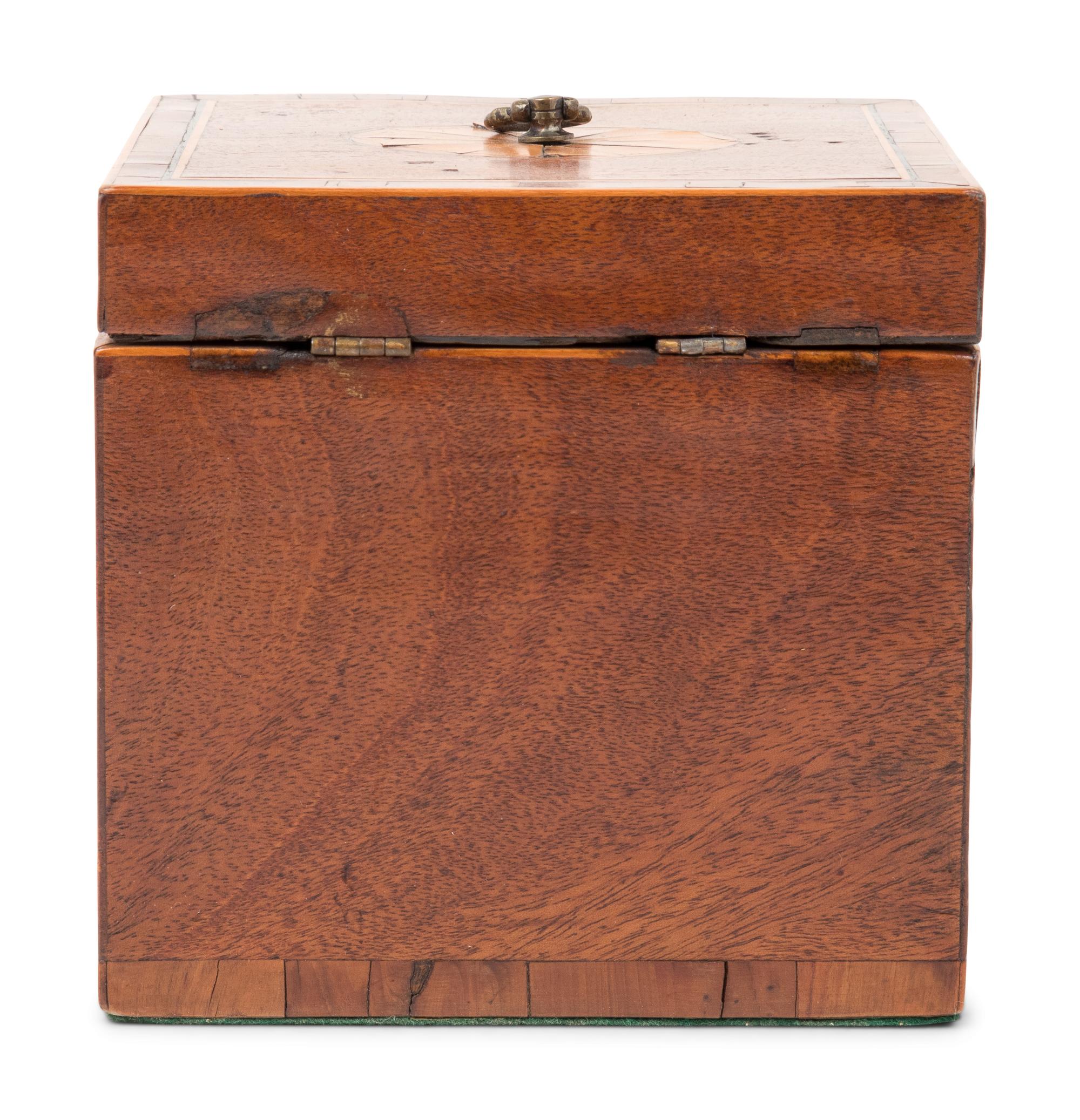 A George III Marquetry Tea Caddy