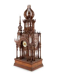 A Tramp Art Architectural Clock