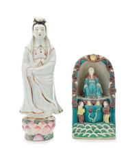 Two Chinese Porcelain Figures of Immortals Height of taller 15 1/4 inches. — 19TH CENTURY