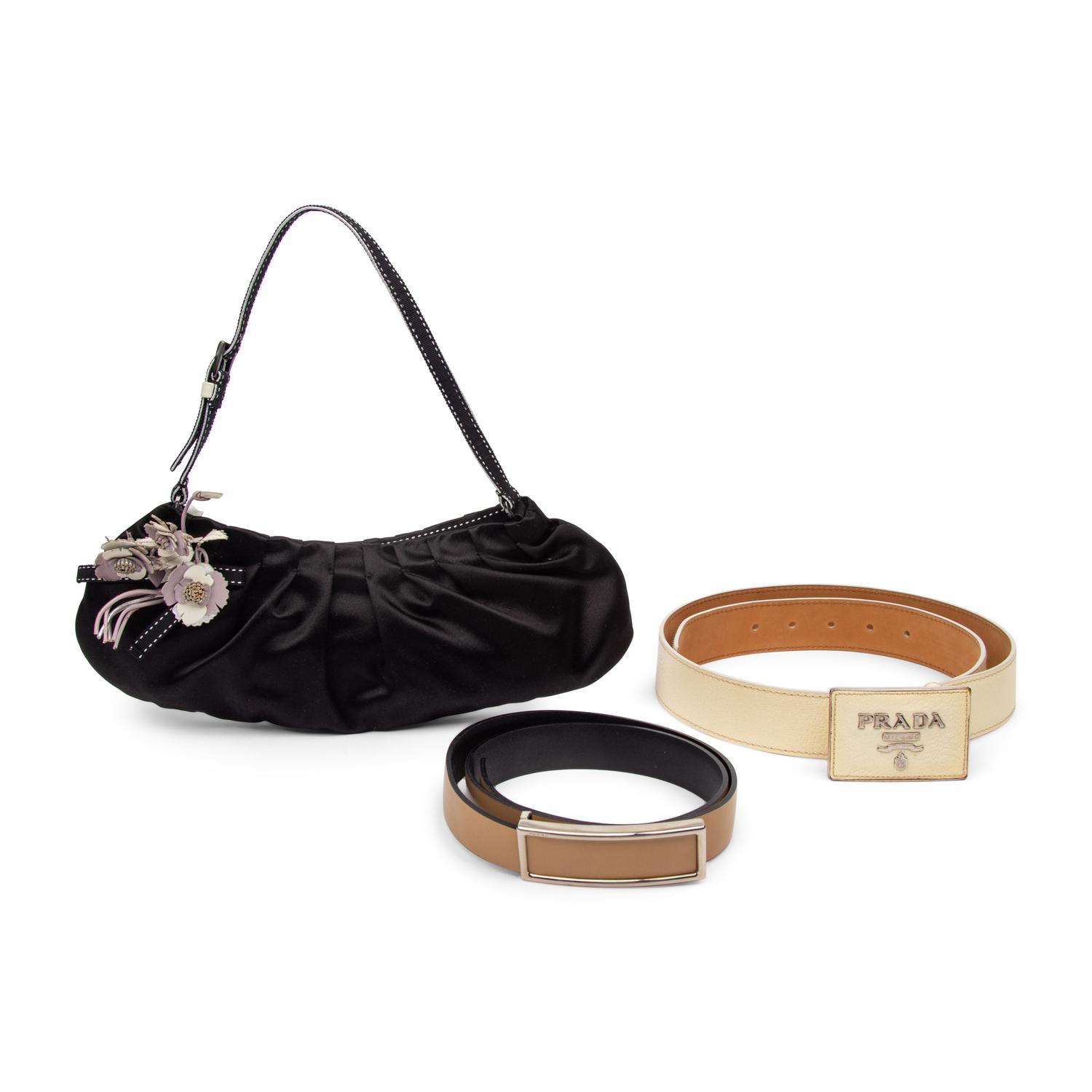 Prada, Satin Handbag & Two Belts