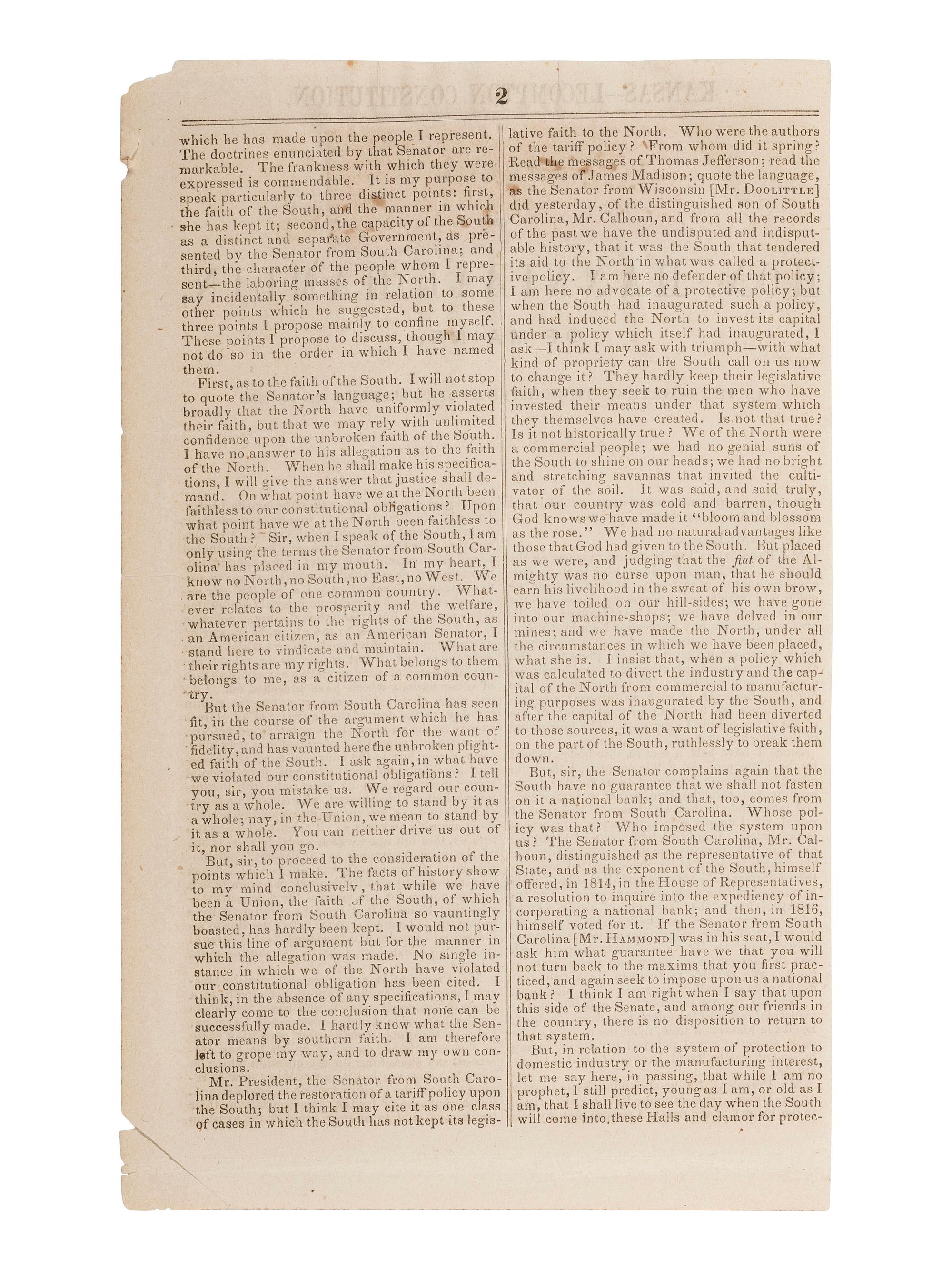 [LINCOLN, Abraham (1809-1865)"The Cooper Union Speech"].