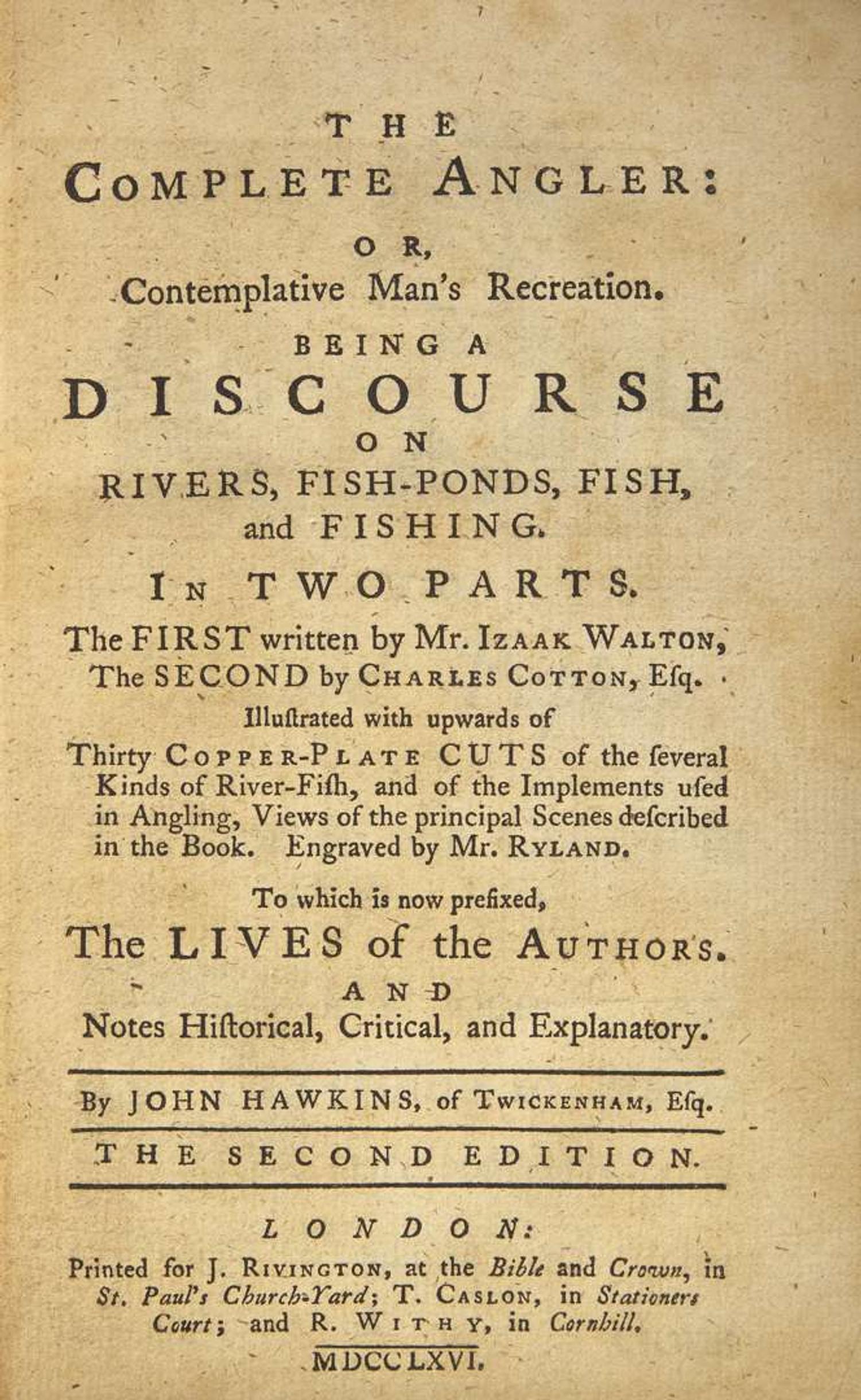 [Fishing] Walton, Izaak, and Charles Cotton: The Complete Angler...