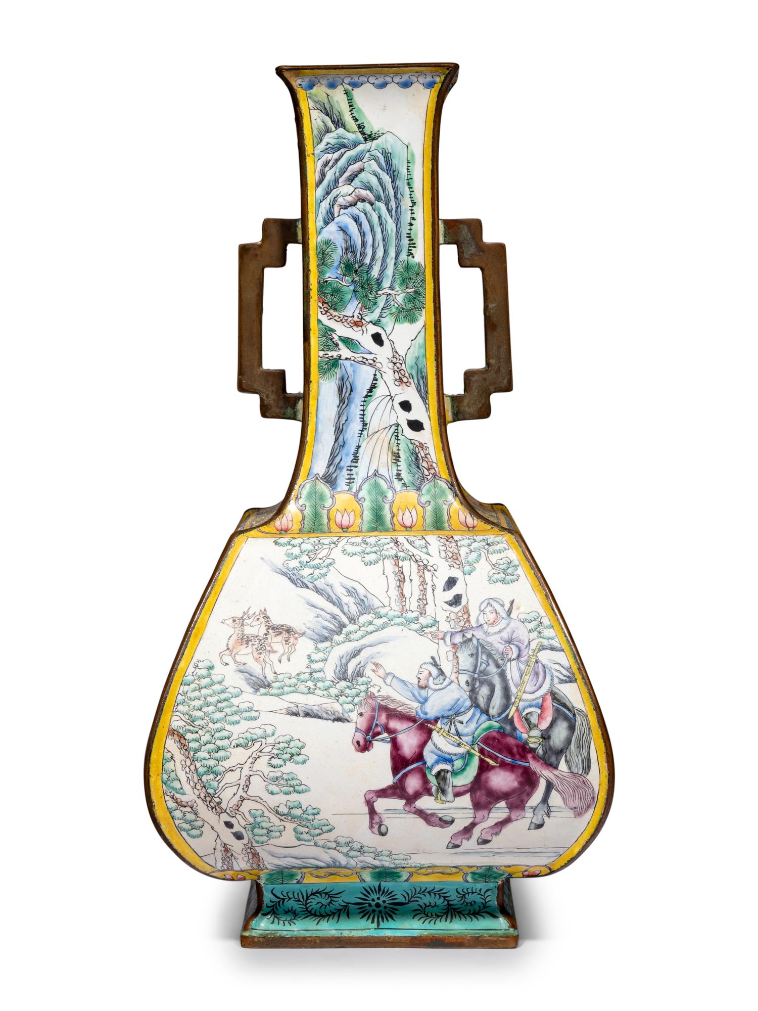 A Chinese Canton Enamel on Copper Vase