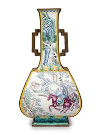 A Chinese Canton Enamel on Copper Vase