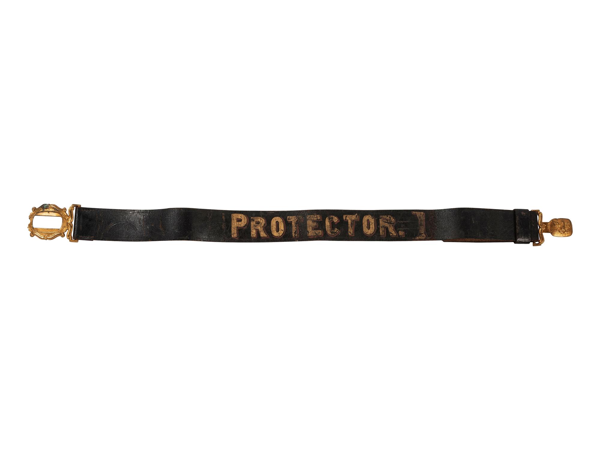 [FIREFIGHTING]. A fireman's "Protector" belt, ca late 1840s-1860s.