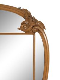 A Continental Carved Fruitwood Marble-Top Console Table and Mirror