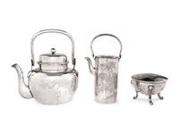 Three Japanese Silver Tea Wares