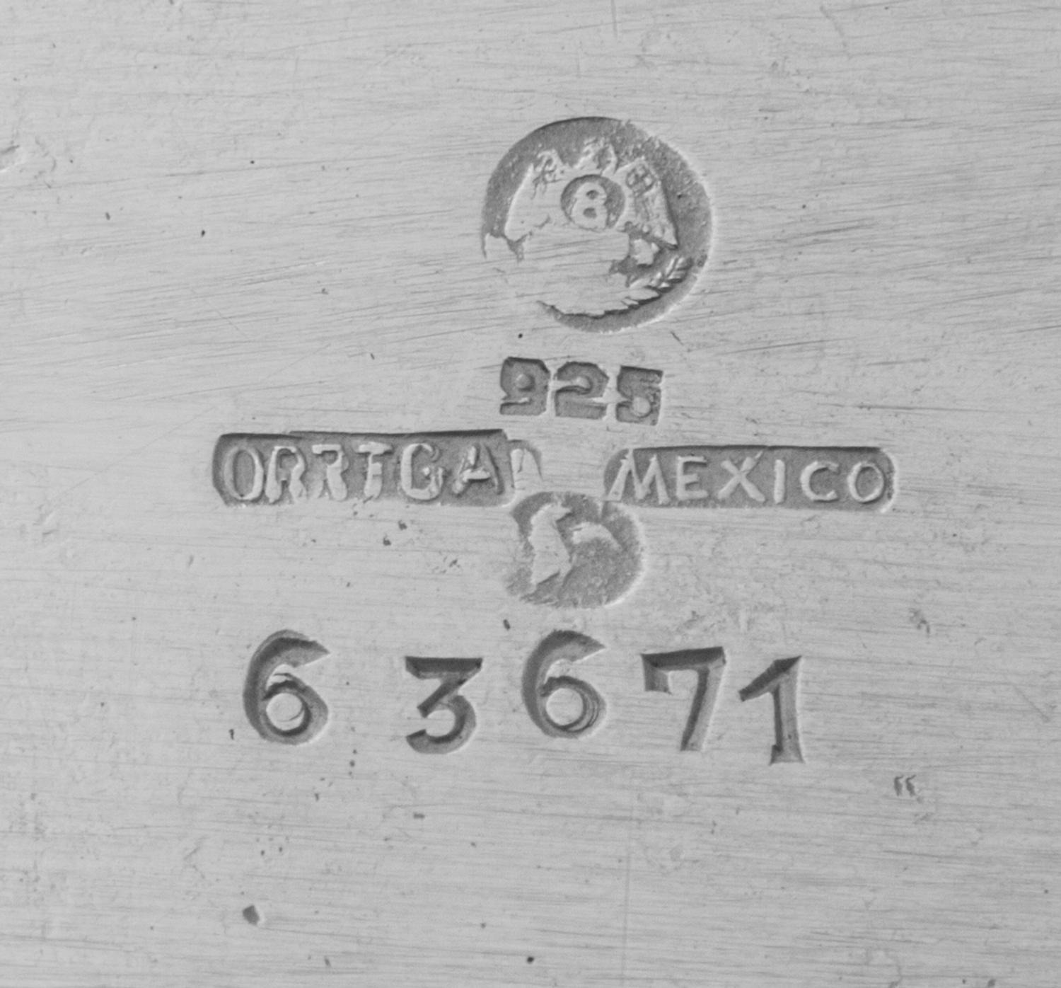 A Mexican Silver Tray, Alfredo Ortega and Sons, Mexico City, of circular form, having a scalloped rim.