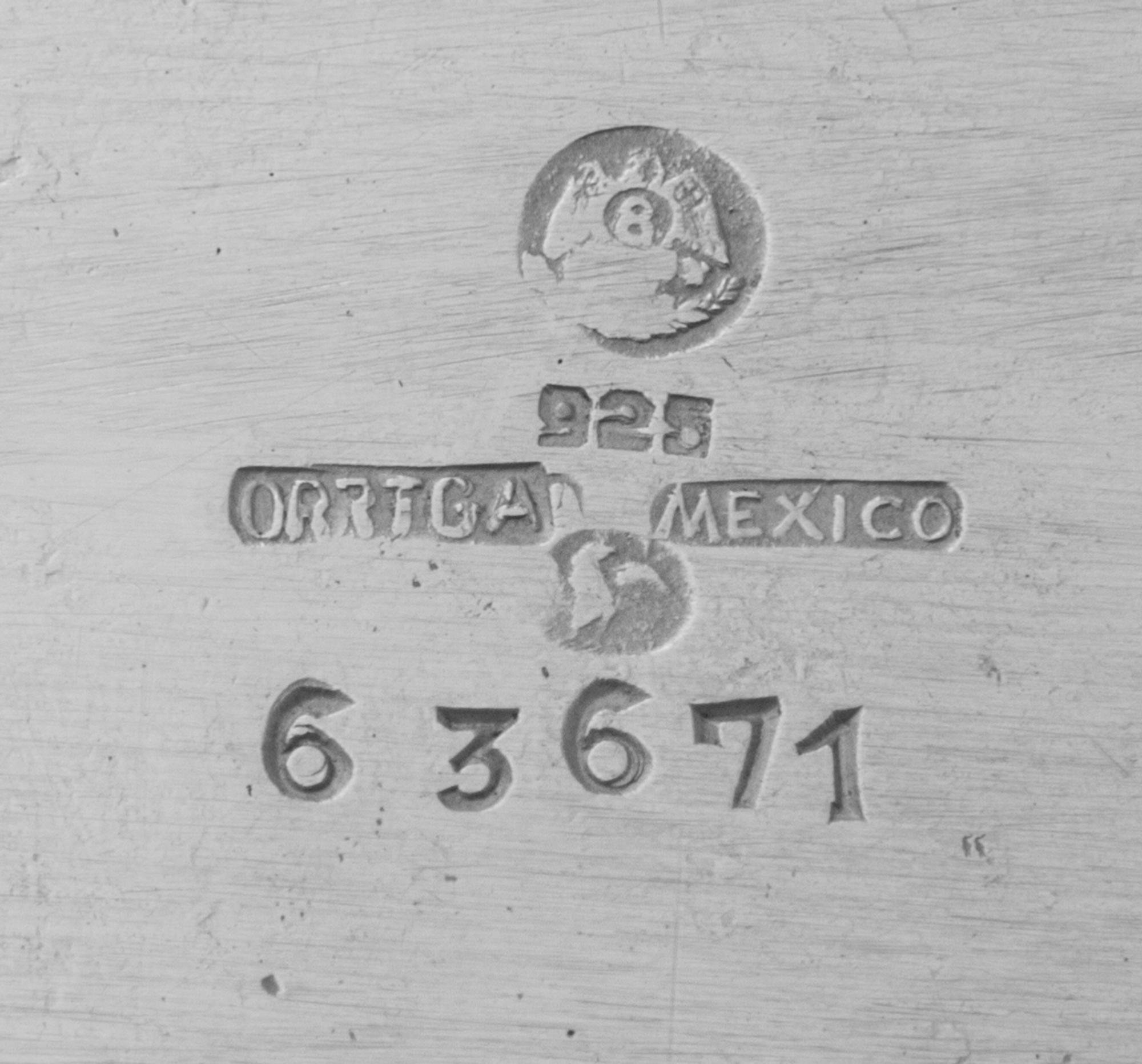 A Mexican Silver Tray, Alfredo Ortega and Sons, Mexico City, of circular form, having a scalloped rim.