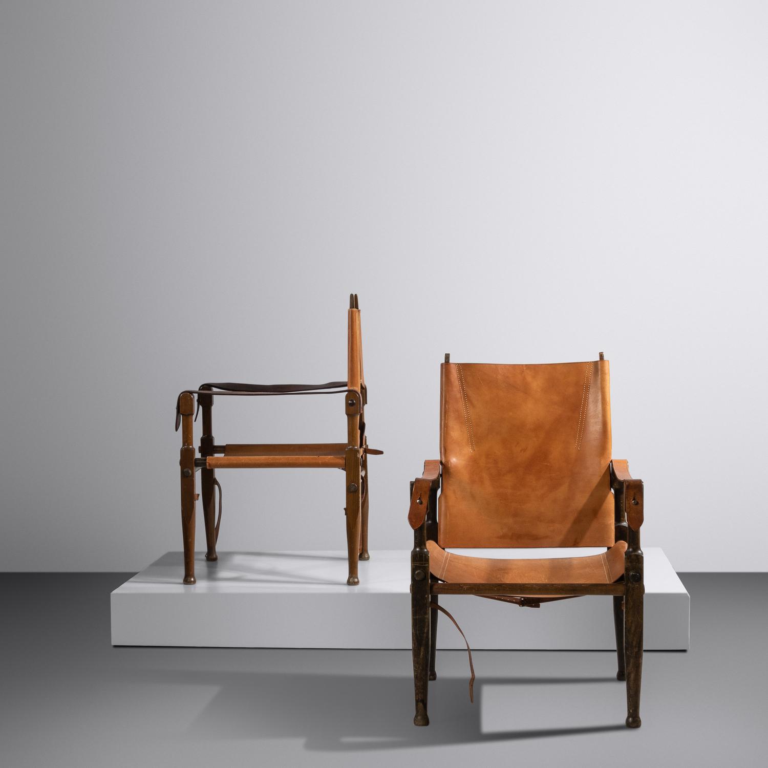 Pair of Safari Lounge Chairs, model KK47000, c. 1960 Rud. Rasmussens Snedkerier, Denmark