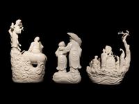 Three Chinese Dehua Blanc-de-Chine Porcelain Figural Groups