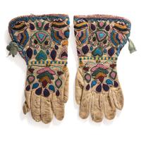 Apsáalooke (Crow) Beaded Hide Gauntlets