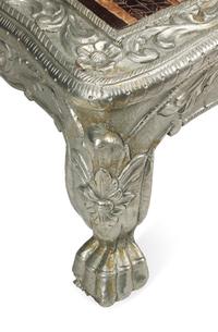 An Anglo-Colonial Style Metal-Clad and Chinoiserie-Top Low Table