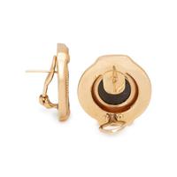 YELLOW GOLD AND COIN EARCLIPS