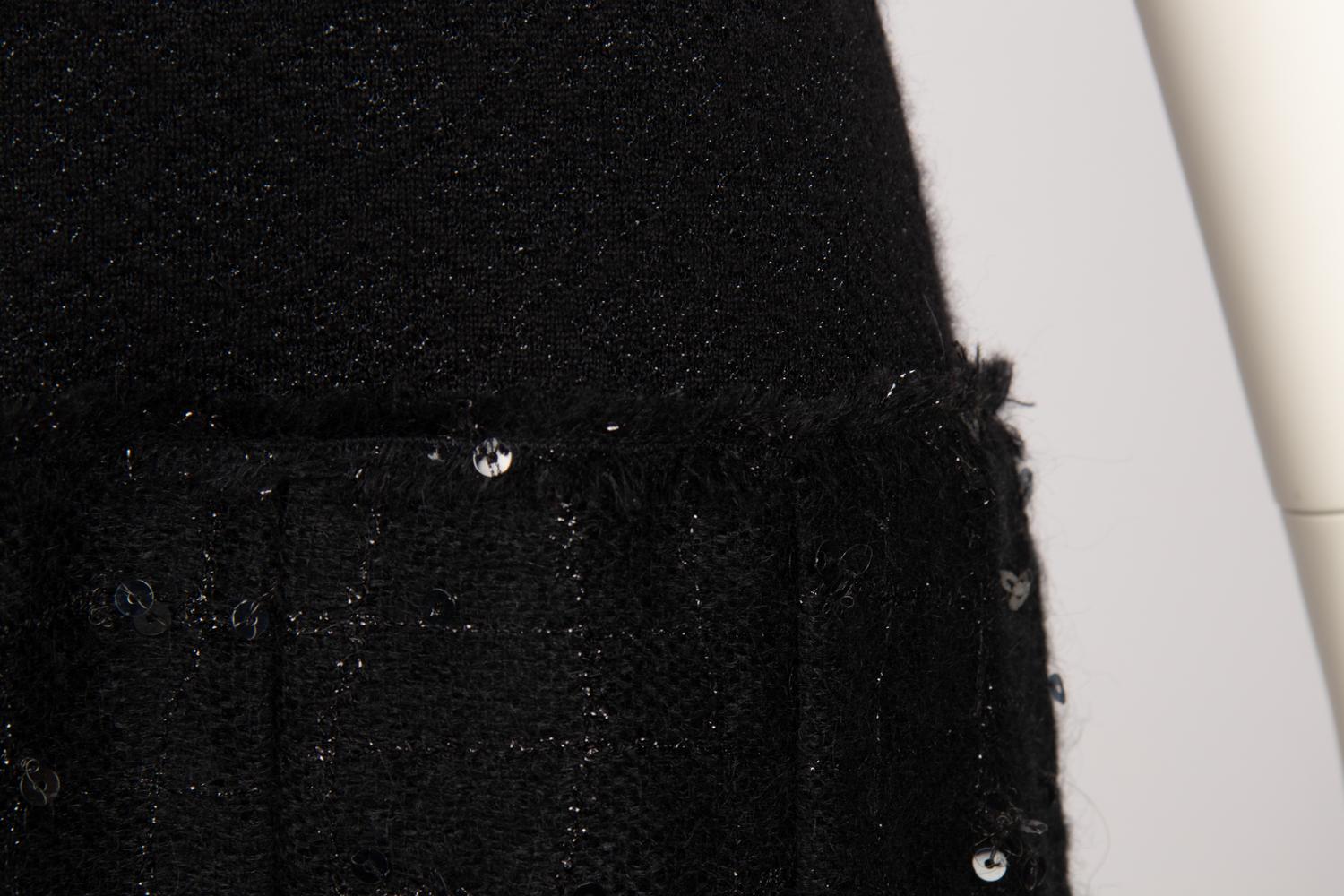 Chanel Black Sequined Dress, Belt, and Scarf, Autumn 2004