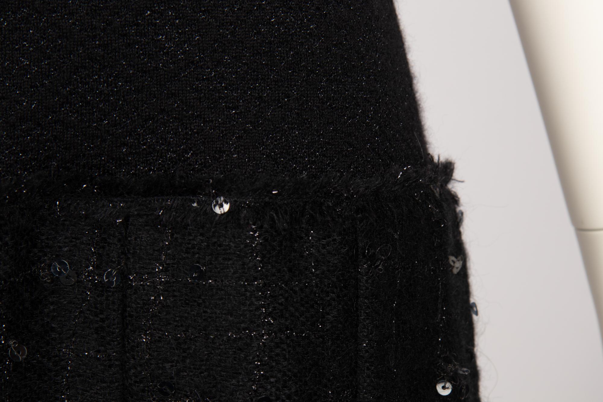 Chanel Black Sequined Dress, Belt, and Scarf, Autumn 2004