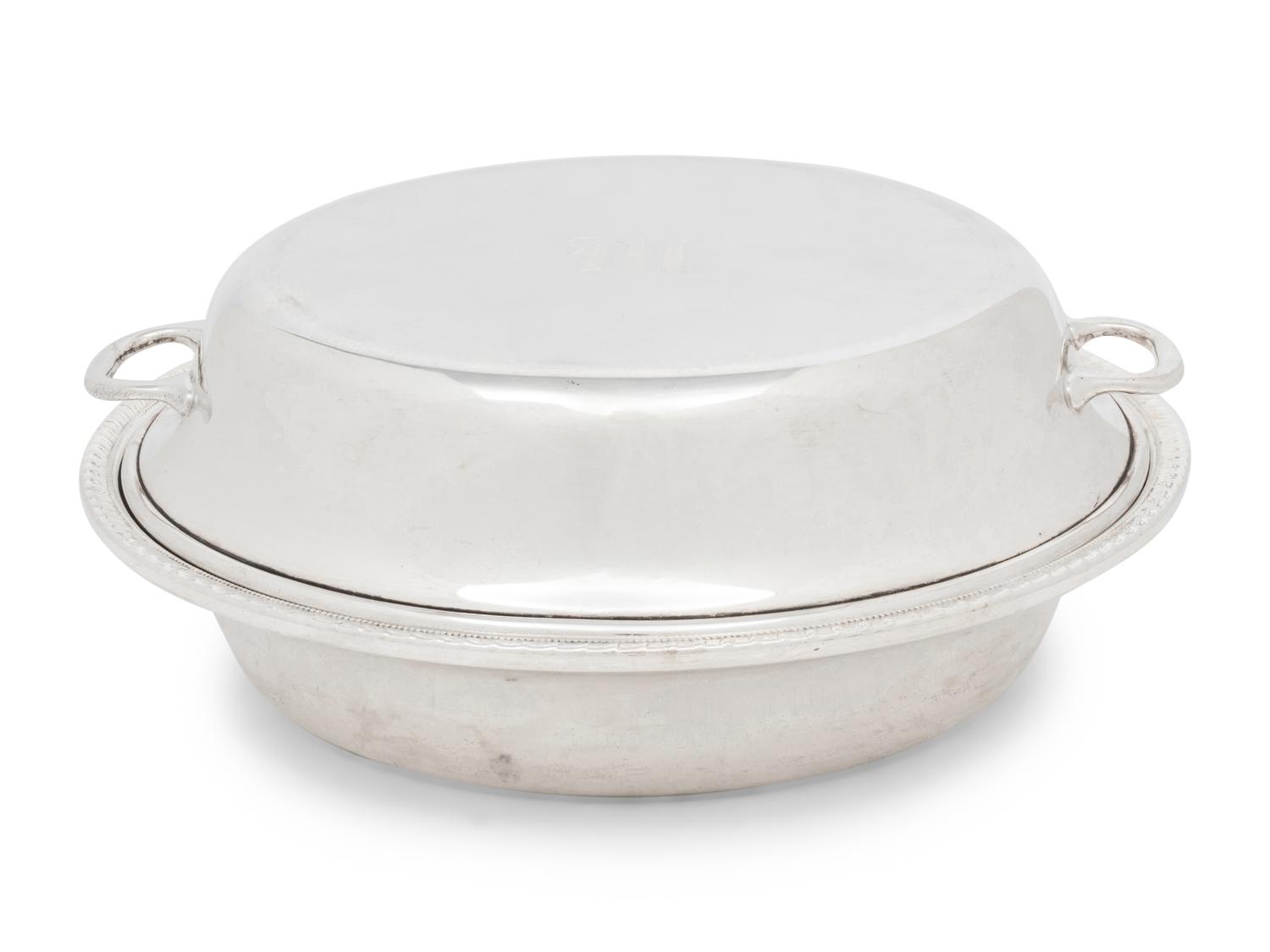 An American Silver Divided Entree Dish and Cover