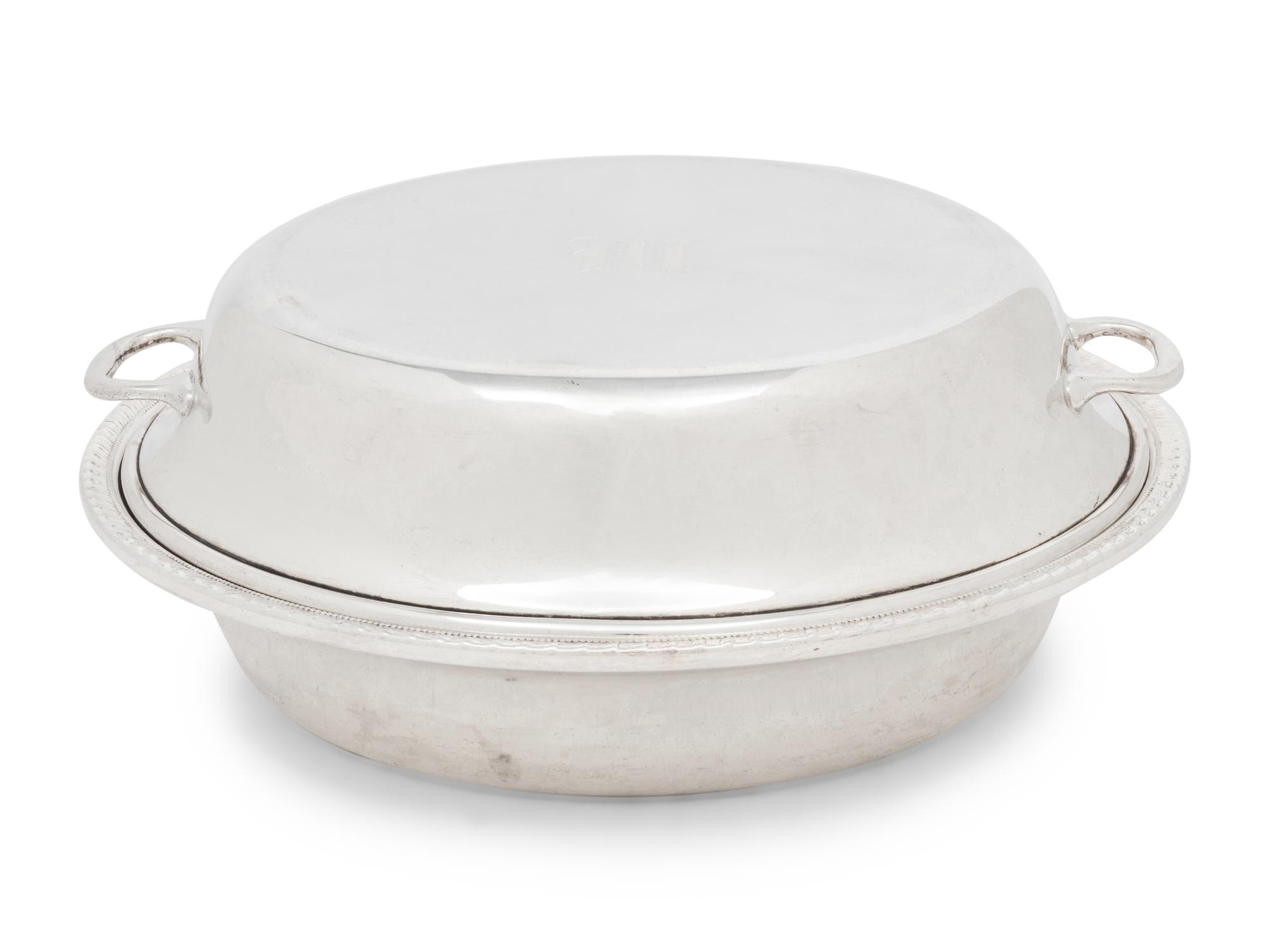 An American Silver Divided Entree Dish and Cover