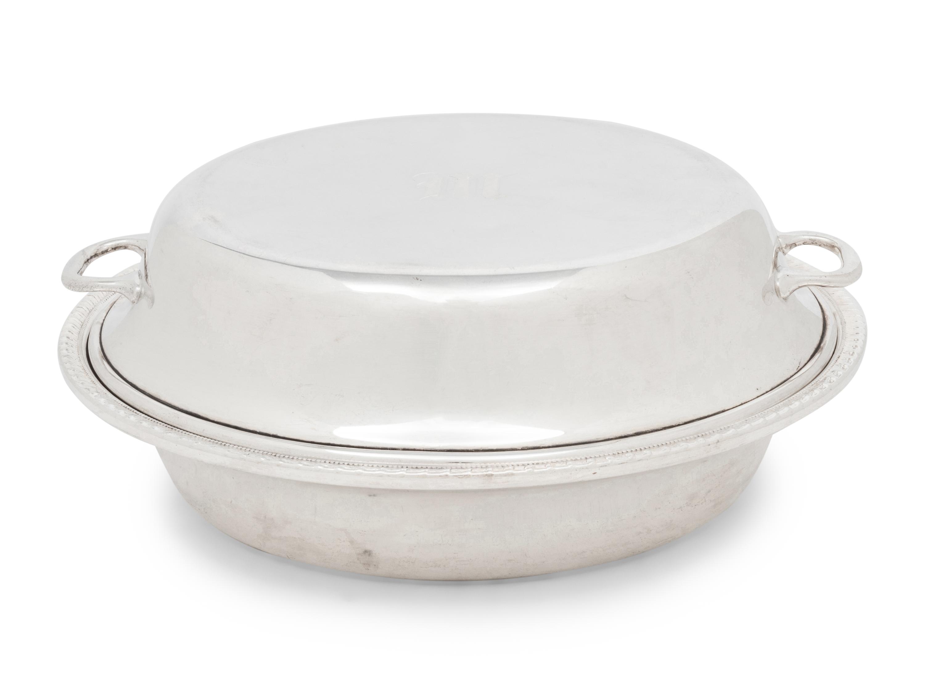 An American Silver Divided Entree Dish and Cover