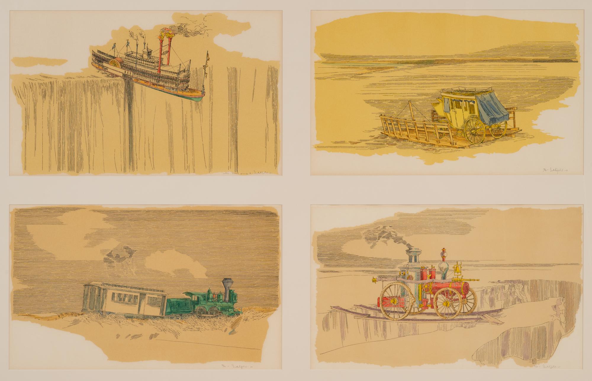 William Crutchfield (American, b. 1932) Four Lithographs from Americana Suite