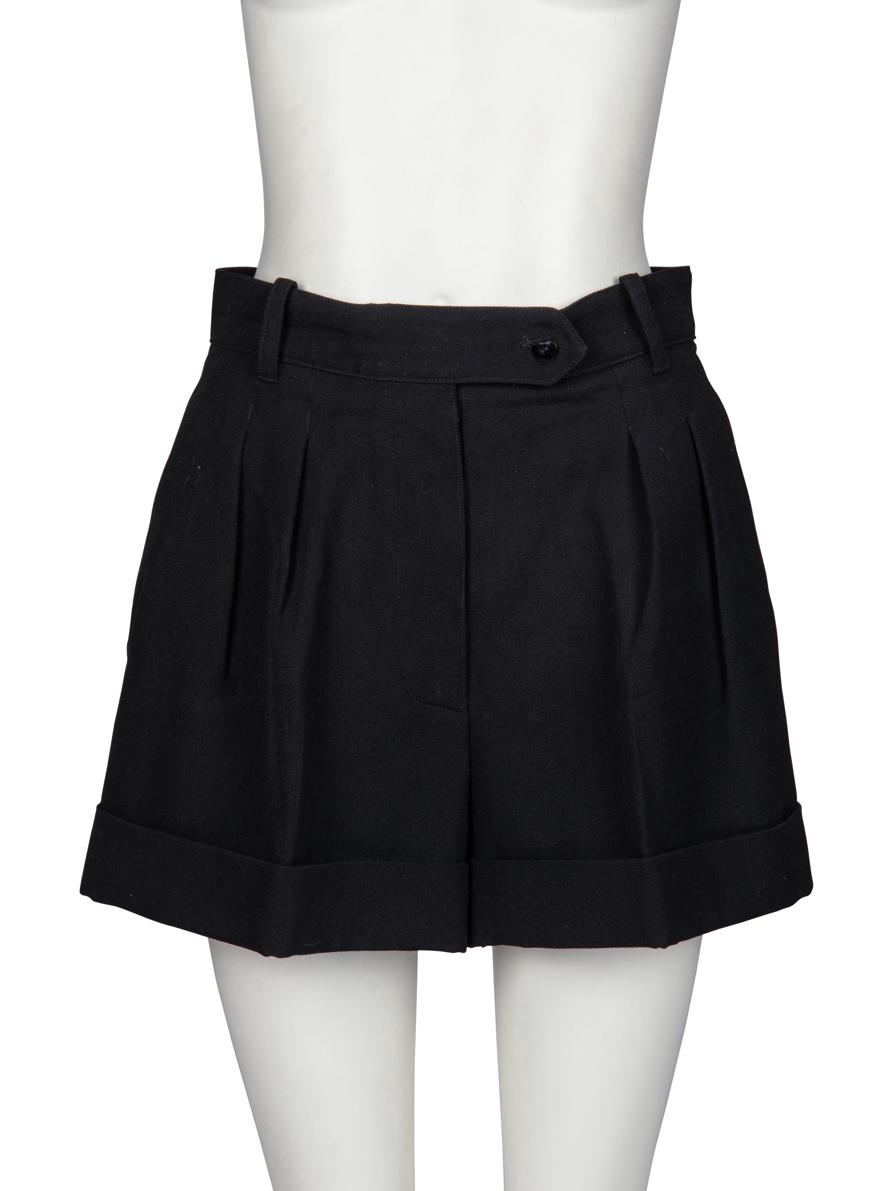 Alaïa, Black Tailored High-Cut Shorts, 1980's