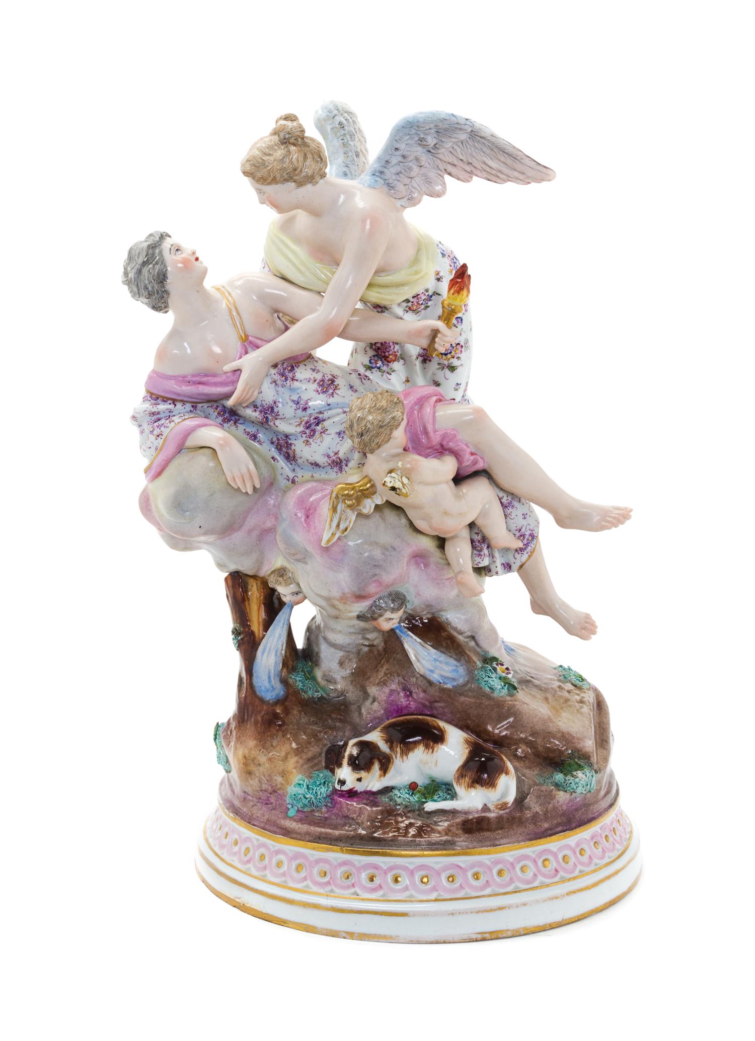 A Meissen Porcelain Figural Group Height 13 inches. — 20TH CENTURY