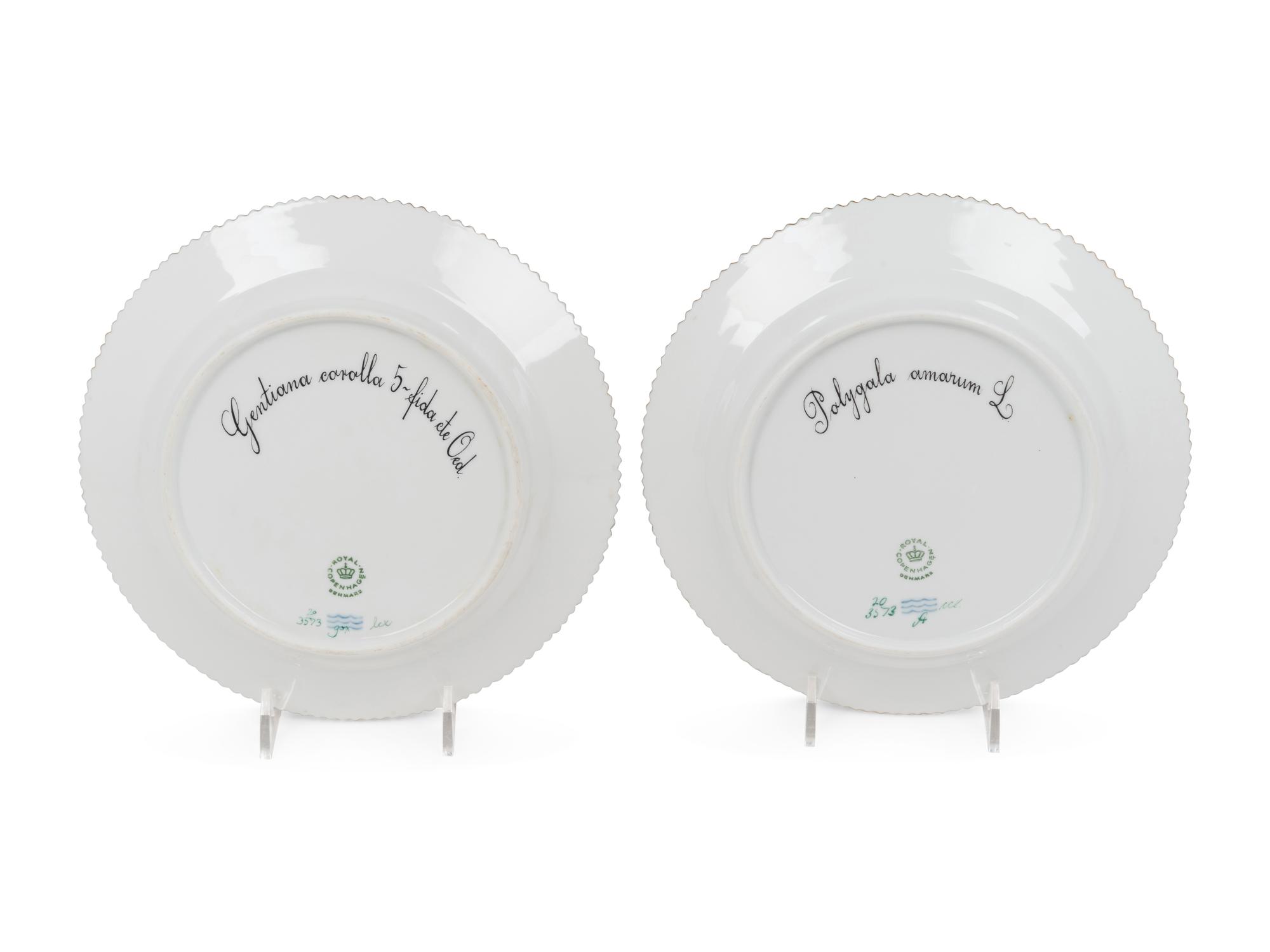 Two Royal Copenhagen Flora Danica Porcelain Salad Plates