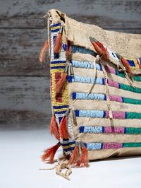 Sioux Beaded Buffalo Hide Work Bag