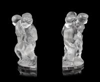 A Pair of Lalique Luxembourg Bookend Sculptures
