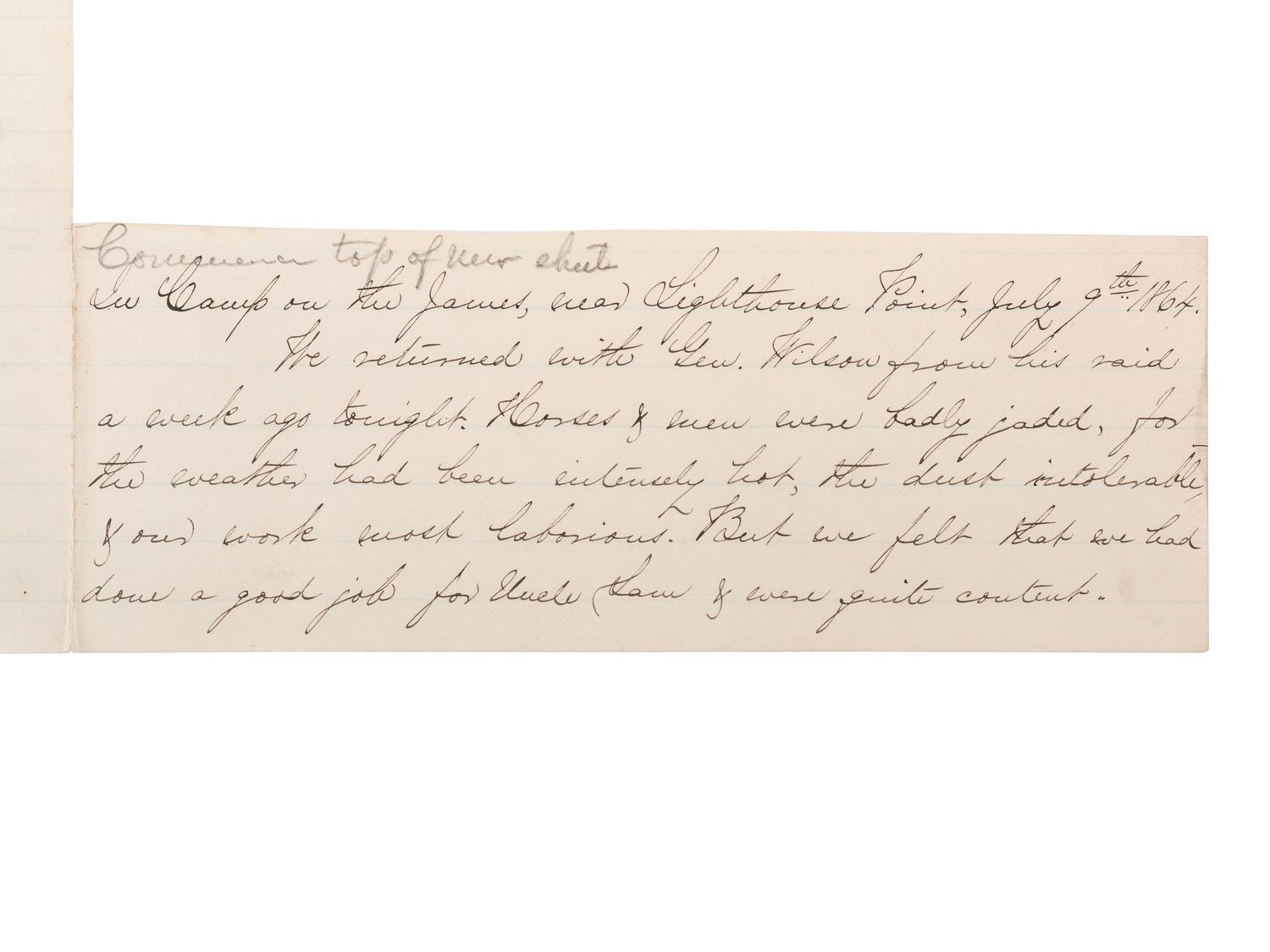 [CIVIL WAR - CUSTER, George A.]. Manuscript documenting the wartime experiences of Major Harlan Page Lloyd, 22nd New York Cavalry and 24th New York Light Artillery, aid to Custer during the Shenandoah Campaign.