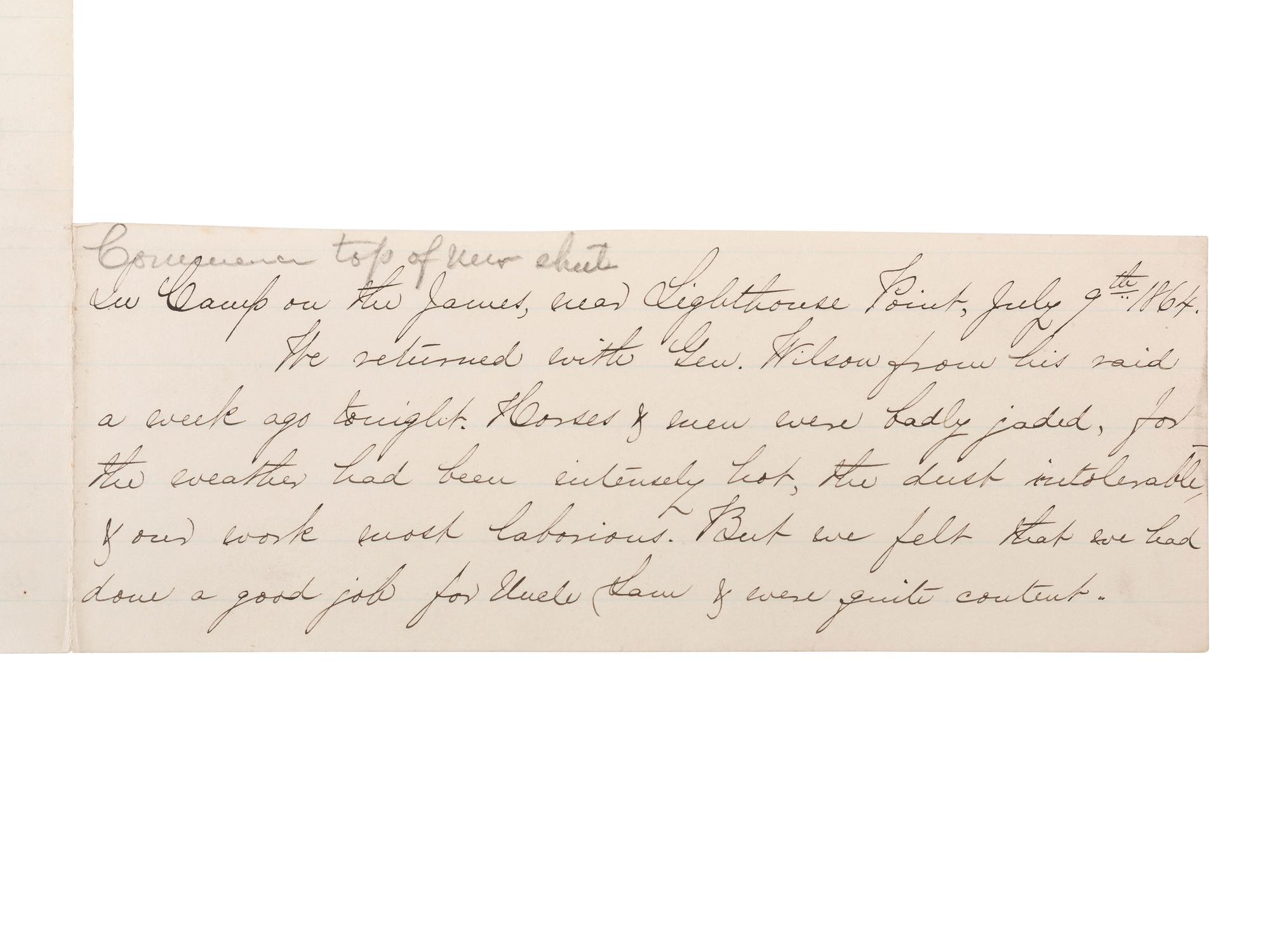 [CIVIL WAR - CUSTER, George A.]. Manuscript documenting the wartime experiences of Major Harlan Page Lloyd, 22nd New York Cavalry and 24th New York Light Artillery, aid to Custer during the Shenandoah Campaign.