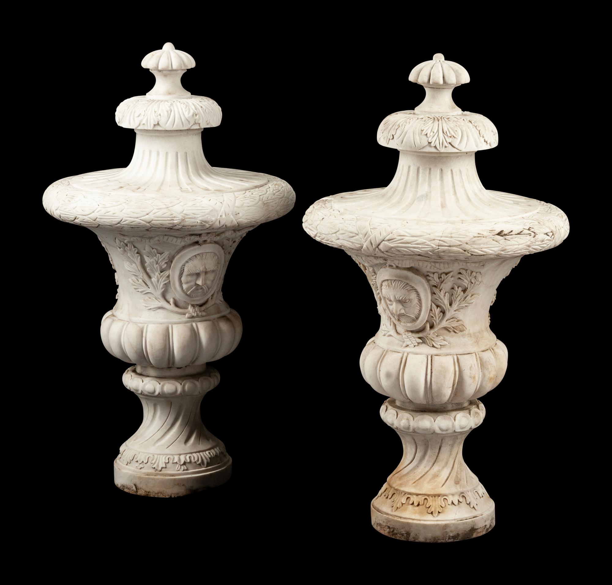 A Pair of Italian Marble Urns