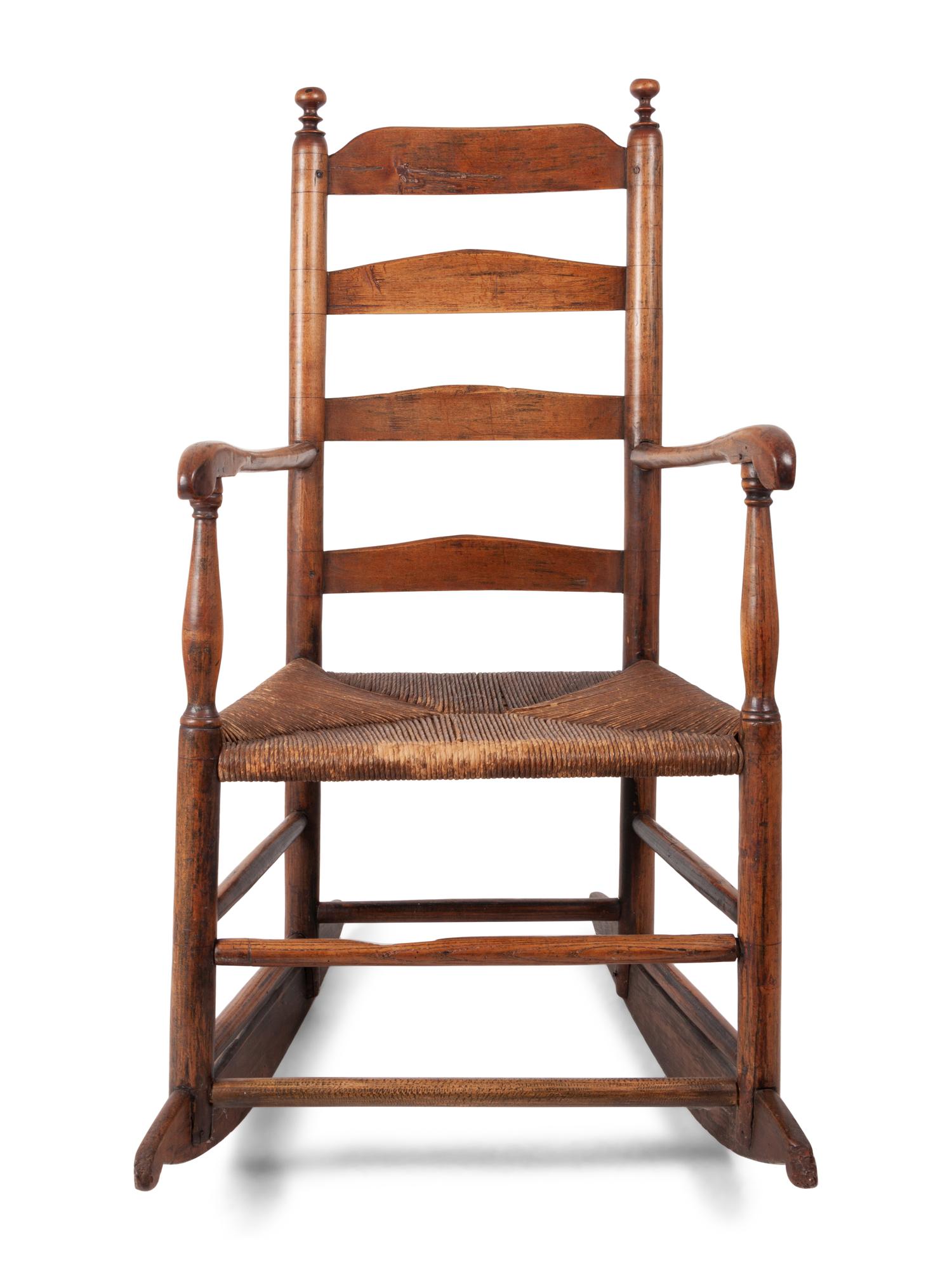 An American Settee and Ladderback Rocker