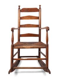 An American Settee and Ladderback Rocker