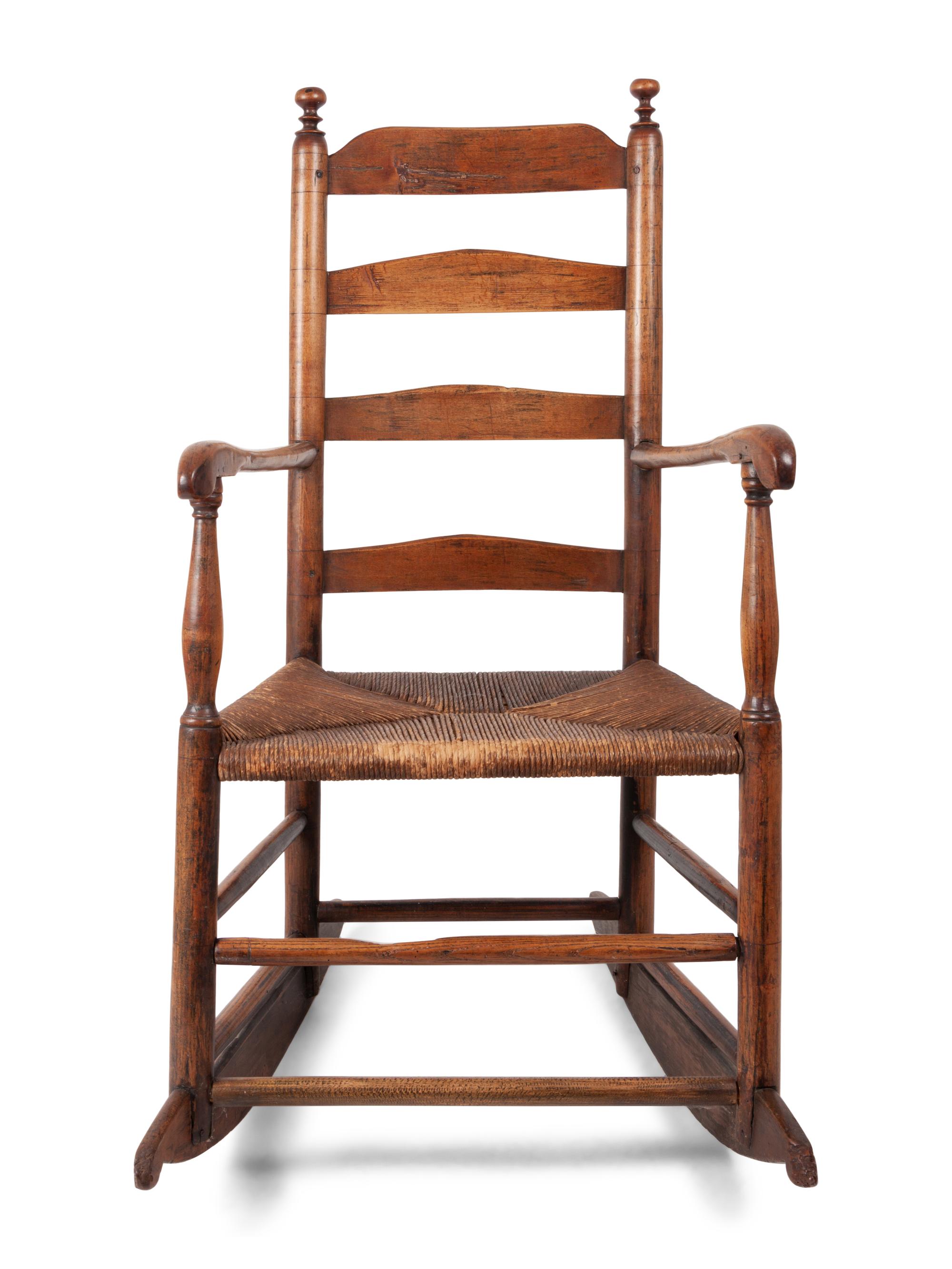 An American Settee and Ladderback Rocker