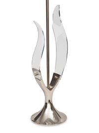 A Pair of Chrome and Acrylic Tulip Lamps with Silk Thread Shades