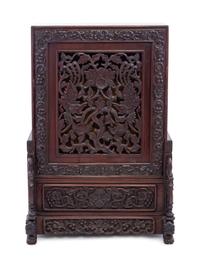 A Chinese Hardwood Clock Case