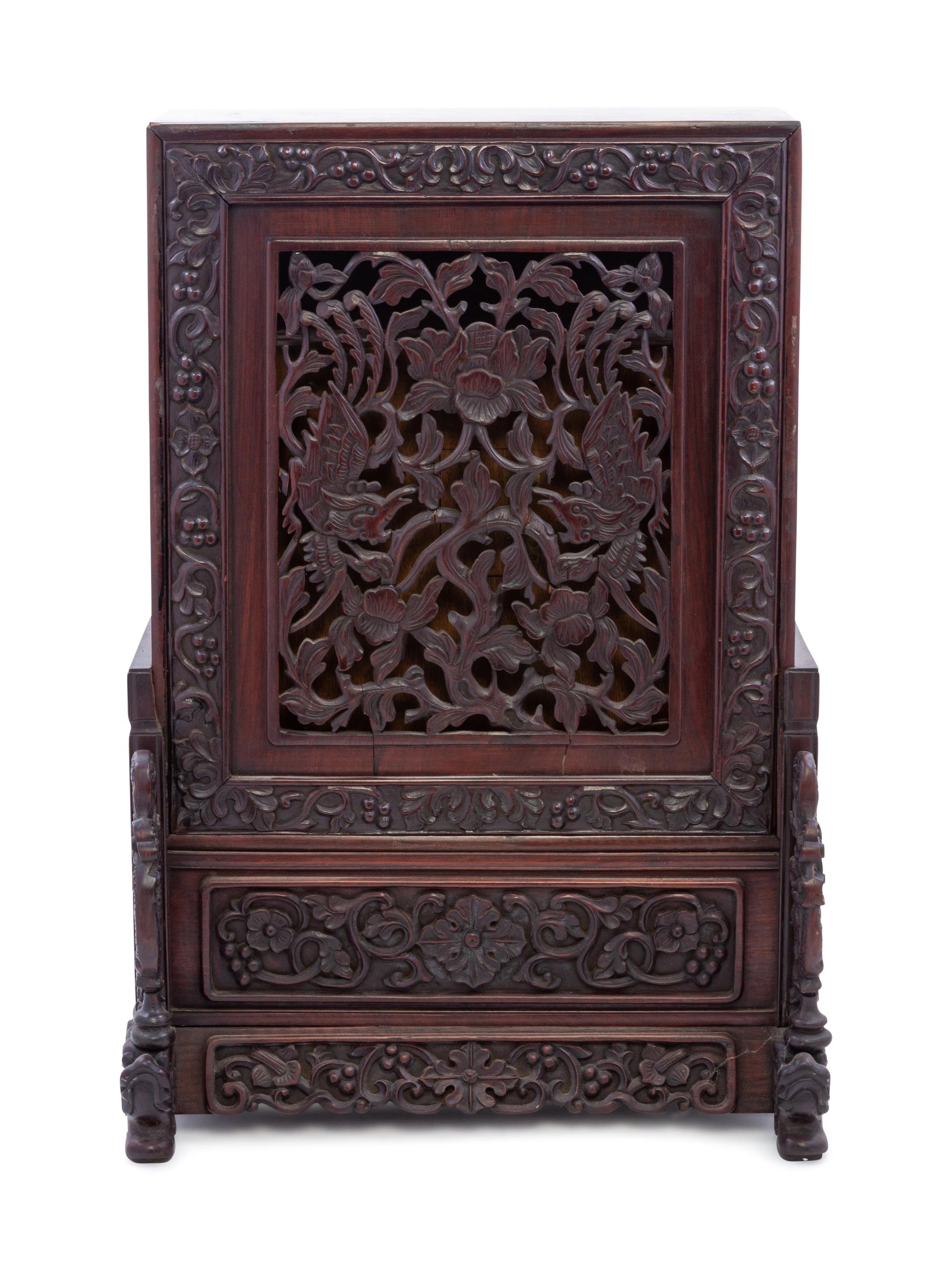 A Chinese Hardwood Clock Case