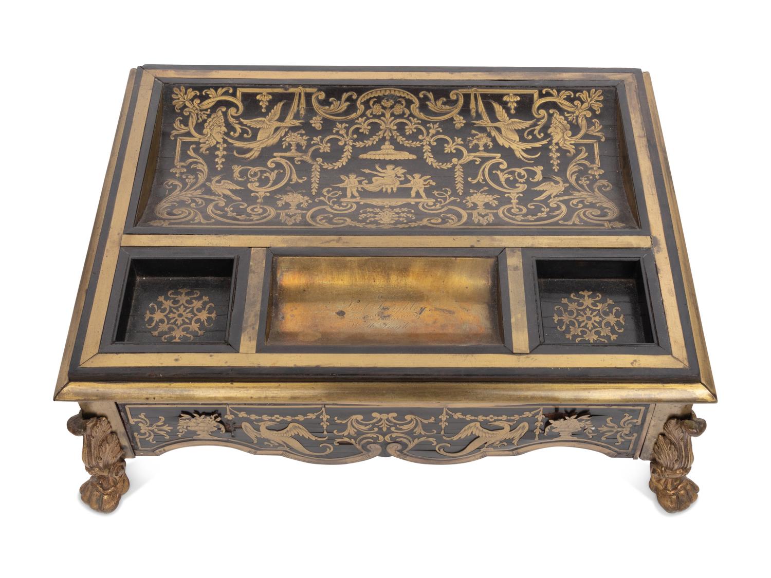 An Anglo-Irish Bronze Presentation Standish Given To Lord Burghley
