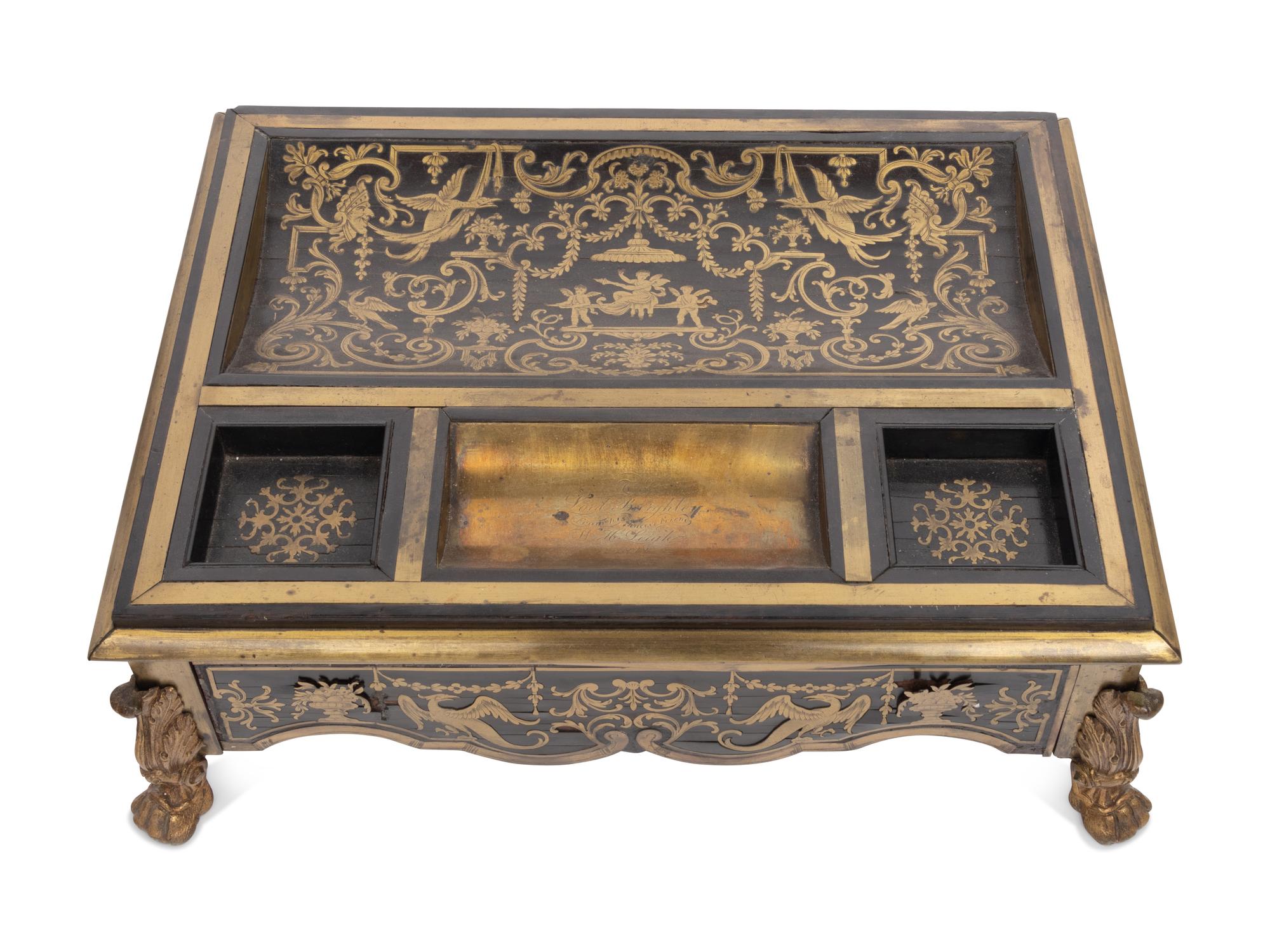 An Anglo-Irish Bronze Presentation Standish Given To Lord Burghley