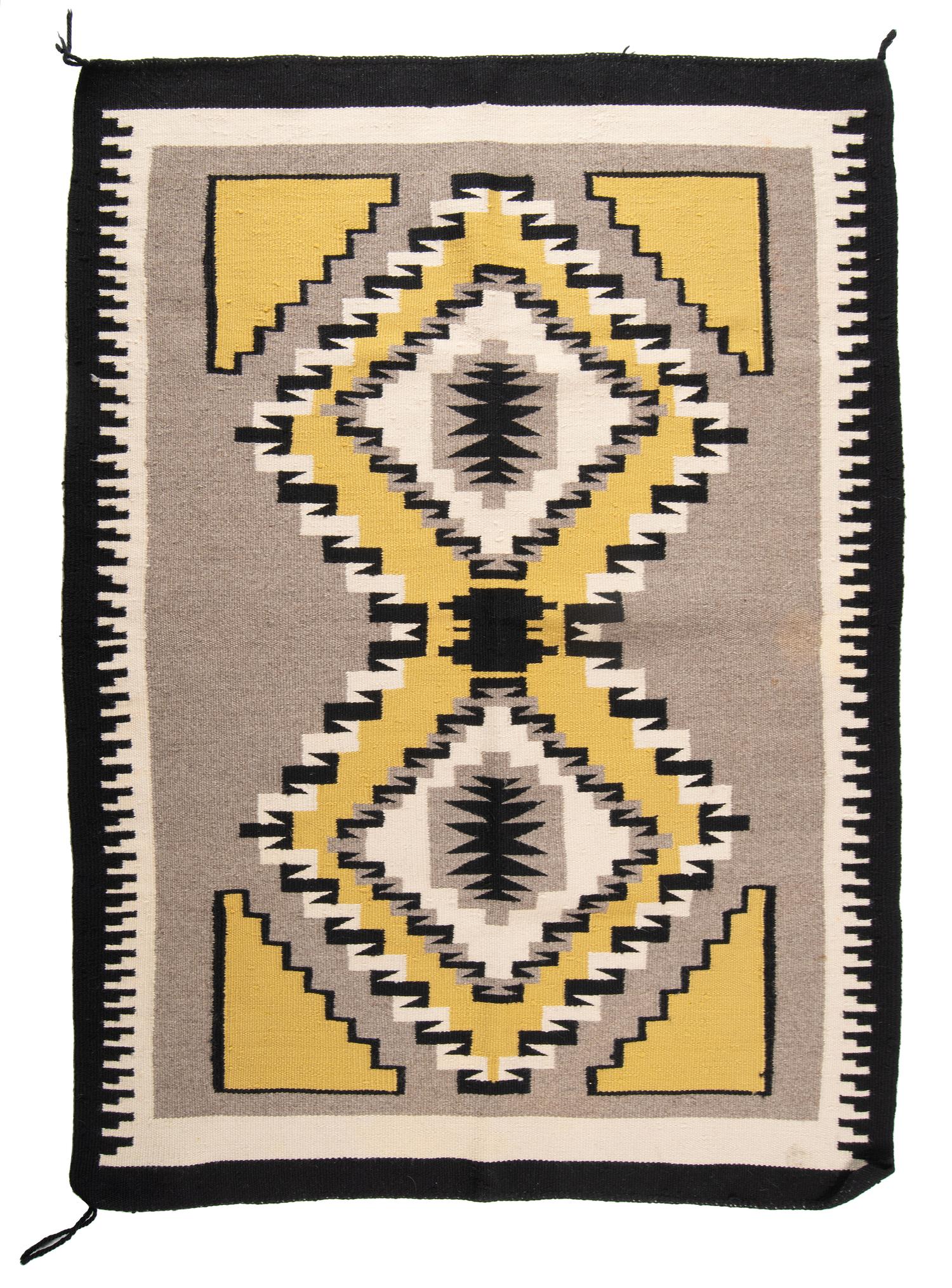 Navajo Two Grey Hills Pattern Weavings / Rugs