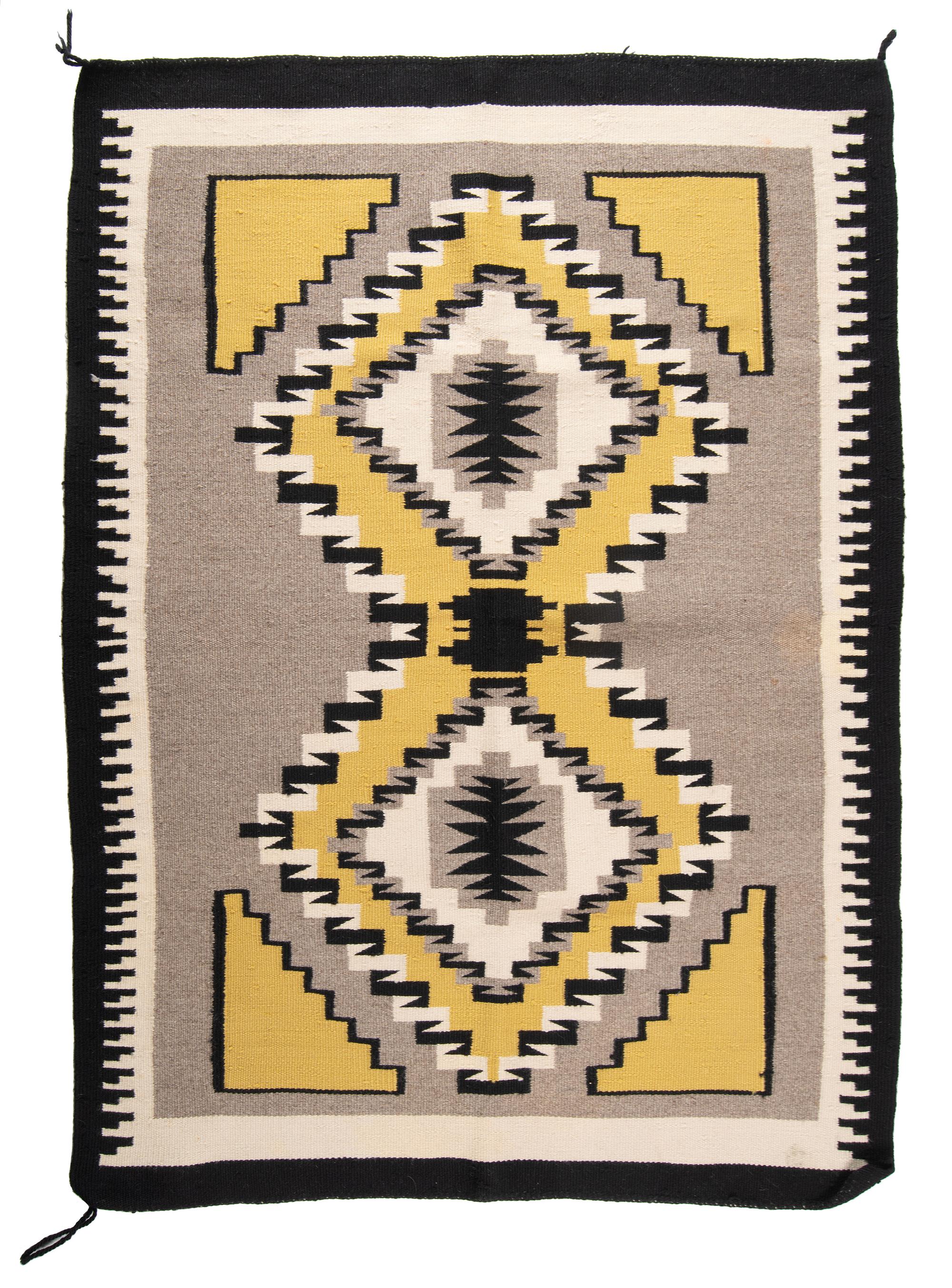 Navajo Two Grey Hills Pattern Weavings / Rugs