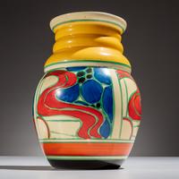 Clarice Cliff (English, 1899–1972) — Sunrise pattern, 5 pieces