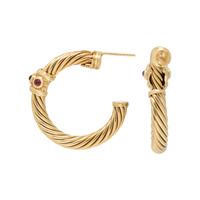 DAVID YURMAN, YELLOW GOLD AND MULTIGEM HOOP EARRINGS