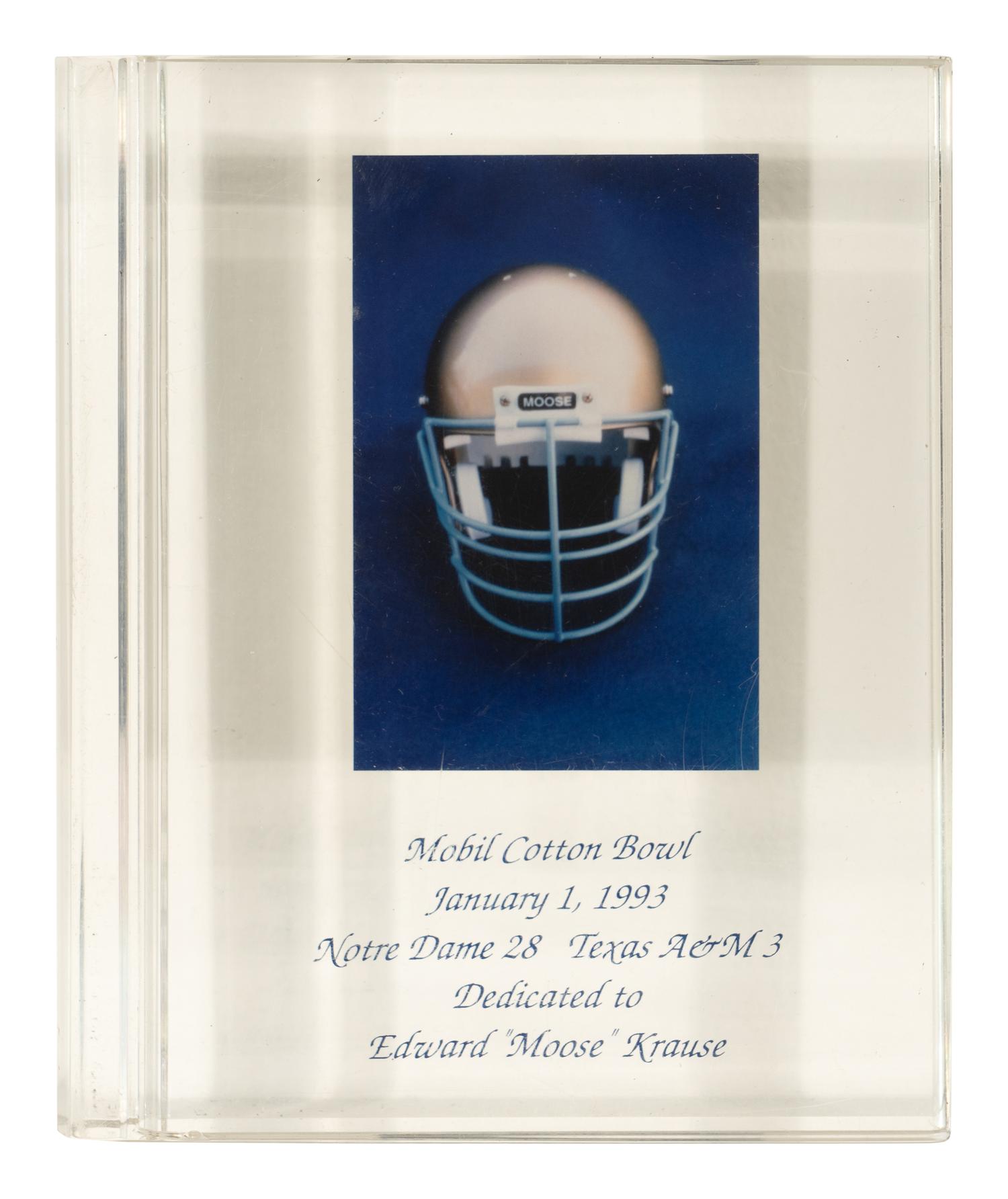Collection One of Personal Items from Chicago Bears and Notre Dame Legend George Connor