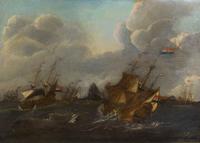 Style of Abraham Storck, (Dutch, 1644-1708), Seascape